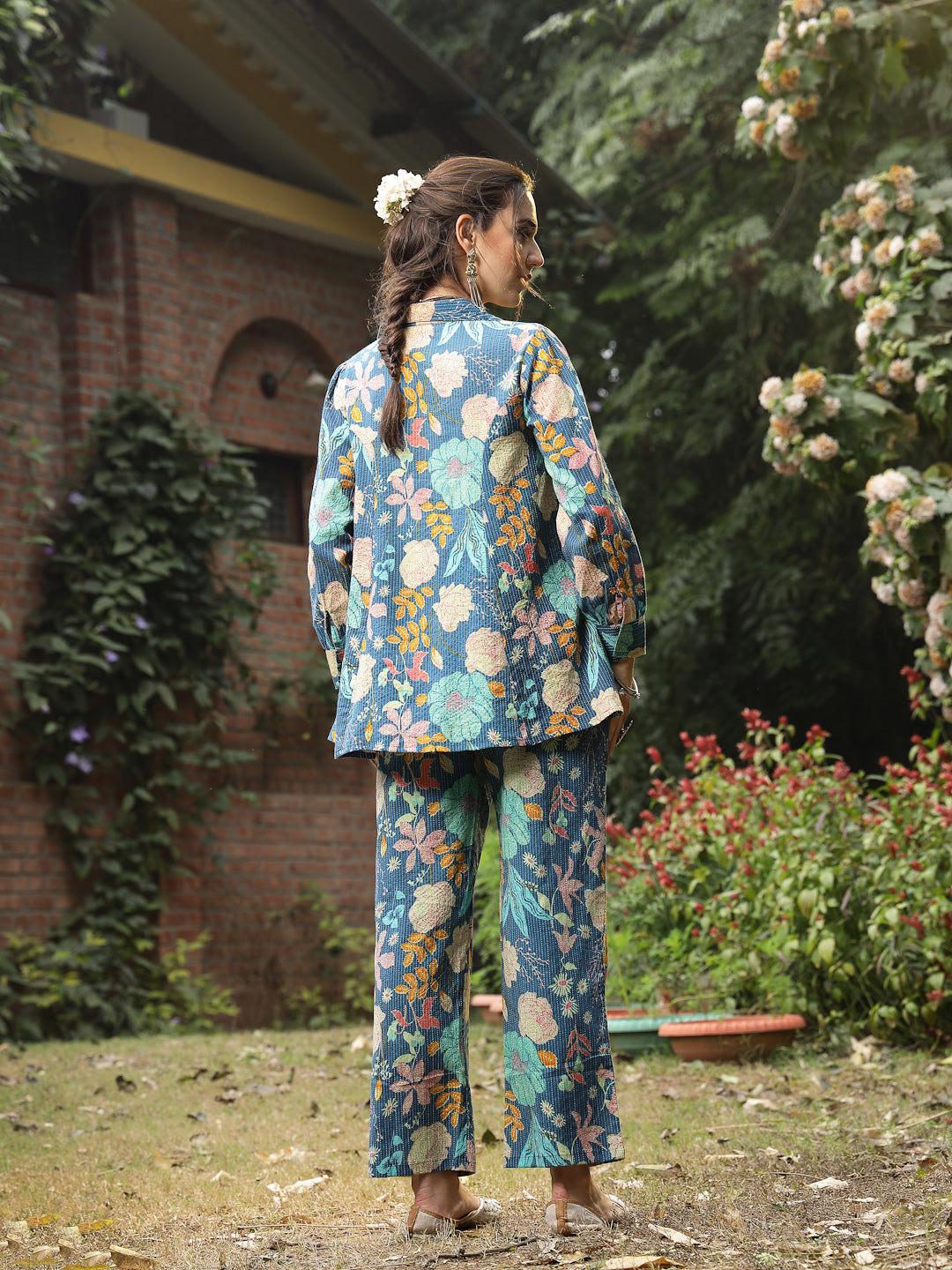 Women's Multicolor Floral Printed Cotton Co-ord Set (CSMULTIBEACH) | D