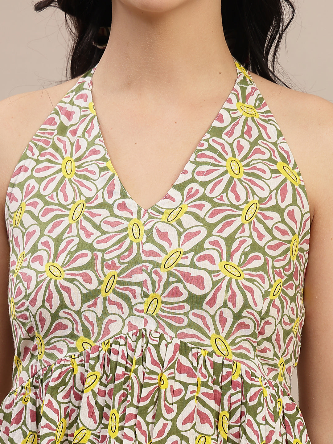 Women's Multi Floral Printed Cotton Co-Ord Set (CSMULTIMATCHA) | DesiQ
