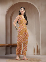 Stylum Women's Mustard Ethnic Printed Cotton Co-Ord Set (CSMUSTARDMURTI)