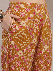 Stylum Women's Mustard Ethnic Printed Cotton Co-Ord Set (CSMUSTARDMURTI)
