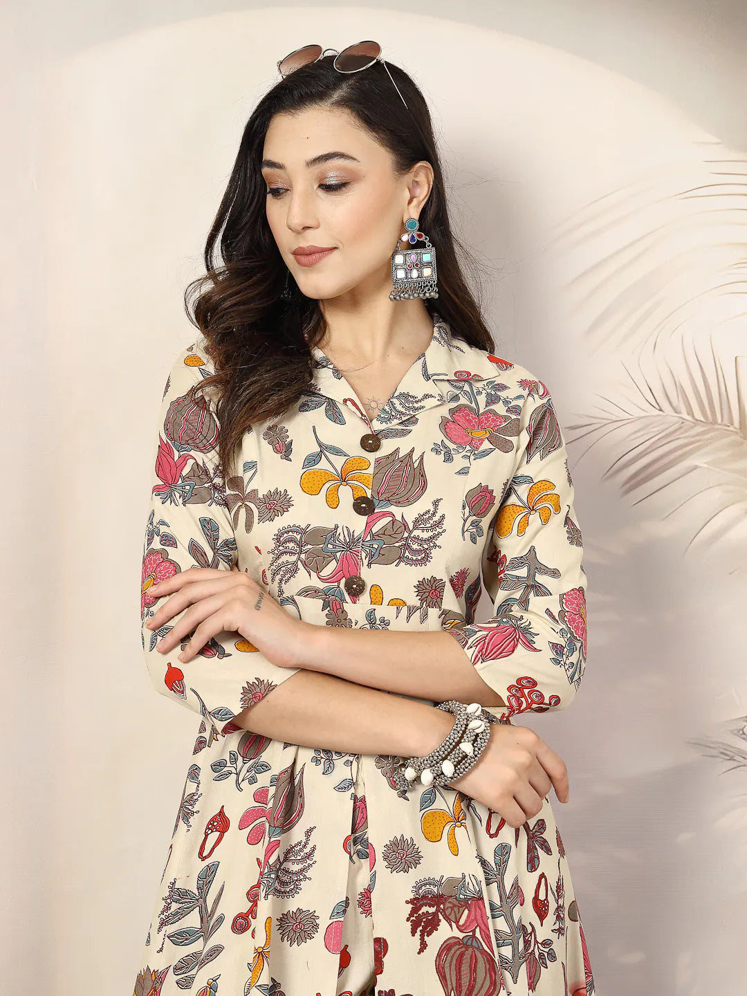 Women's Floral Rayon Kurta Pant Set - Designer Kurta Sets