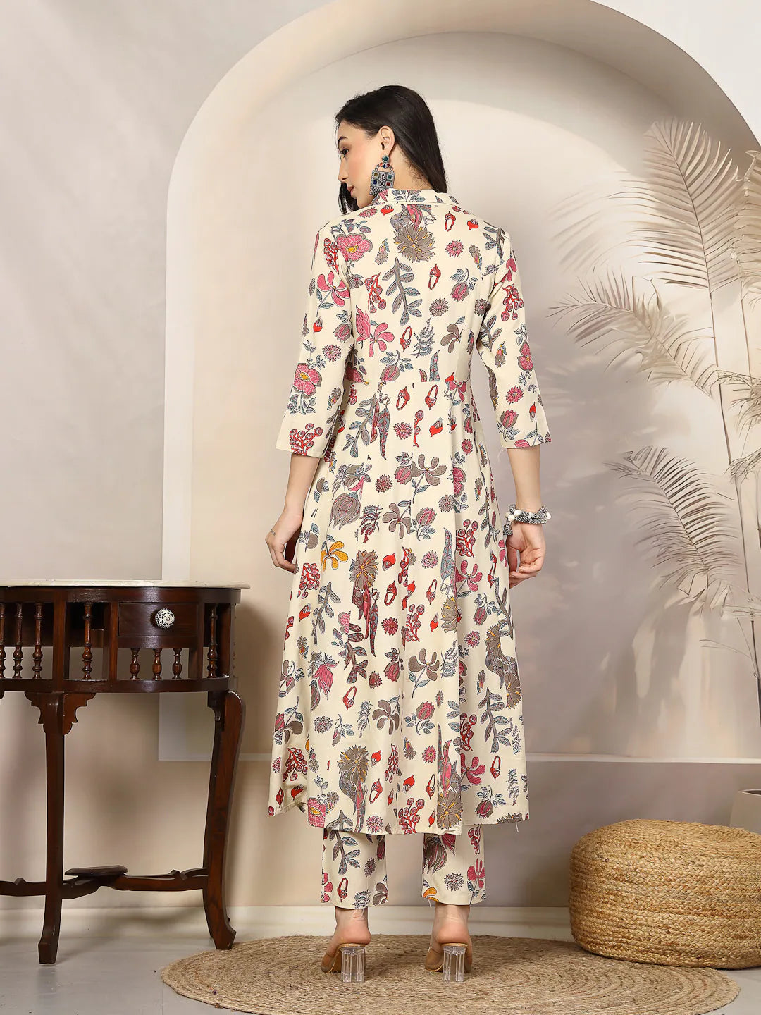 Women's Floral Rayon Kurta Pant Set - Designer Kurta Sets