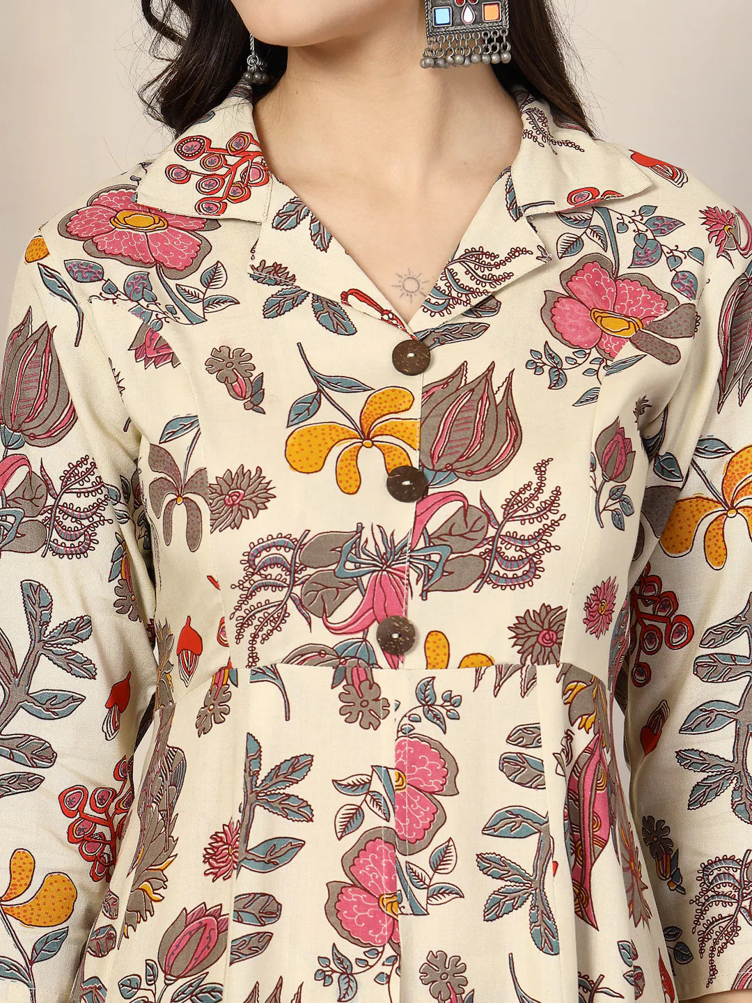 Women's Floral Rayon Kurta Pant Set - Designer Kurta Sets