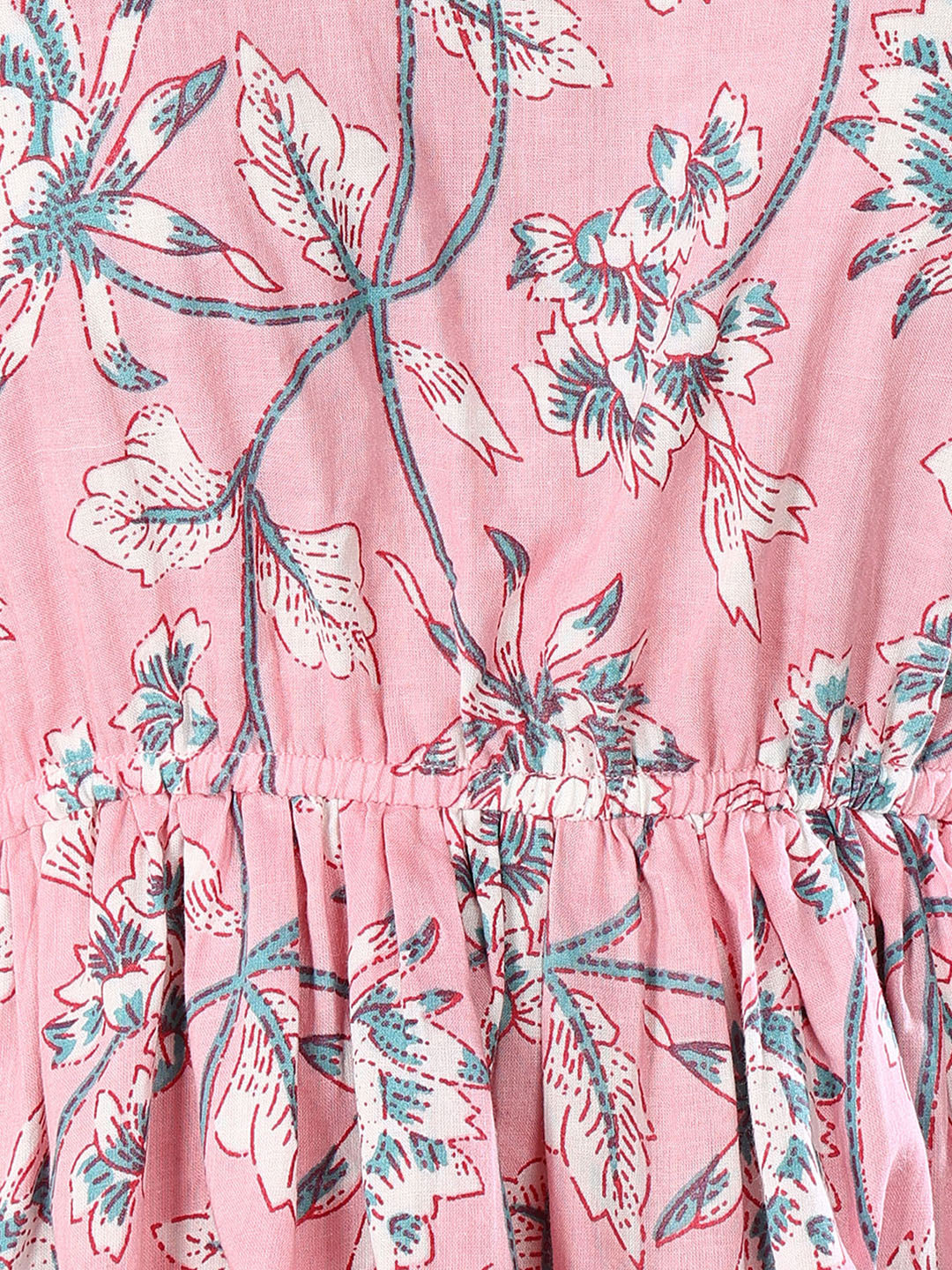 Women's Pink Floral Printed Cotton Co-Ord Set (CSPINKBOMBIL) | DesiQlo