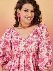 Stylum Women's Pink Floral Printed Rayon Co-Ord Set (CSPINKLAMA)