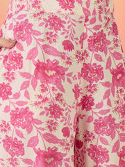 Stylum Women's Pink Floral Printed Rayon Co-Ord Set (CSPINKLAMA)
