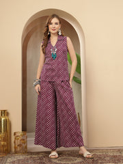 Stylum Women's Violet Leheriya Printed Cotton Co-Ord Set (CSVOILSANGLA)