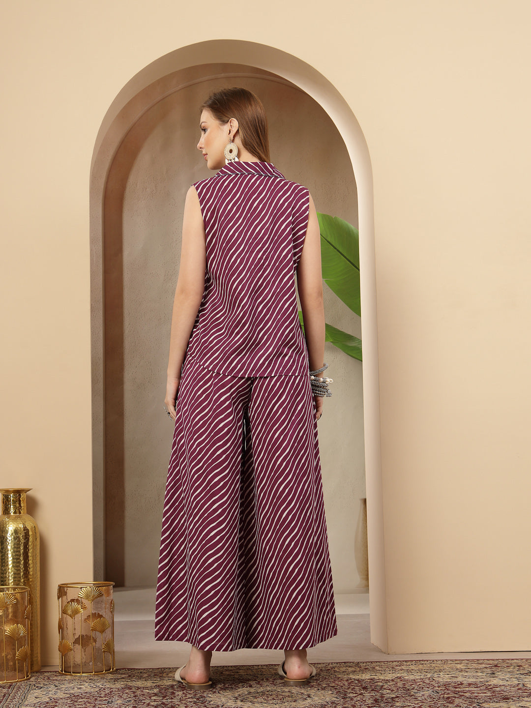Women's Violet Leheriya Printed Cotton Co-Ord Set (CSVOILSANGLA) | Des