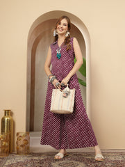 Stylum Women's Violet Leheriya Printed Cotton Co-Ord Set (CSVOILSANGLA)