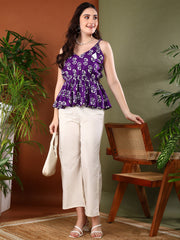 Stylum Women's Violet Floral Printed Rayon Co-Ord Set (CSVOILTOM)