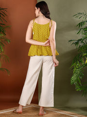 Stylum Women's Mustard Geomatric Printed Rayon Co-Ord Set (CSYELLOWATHER)