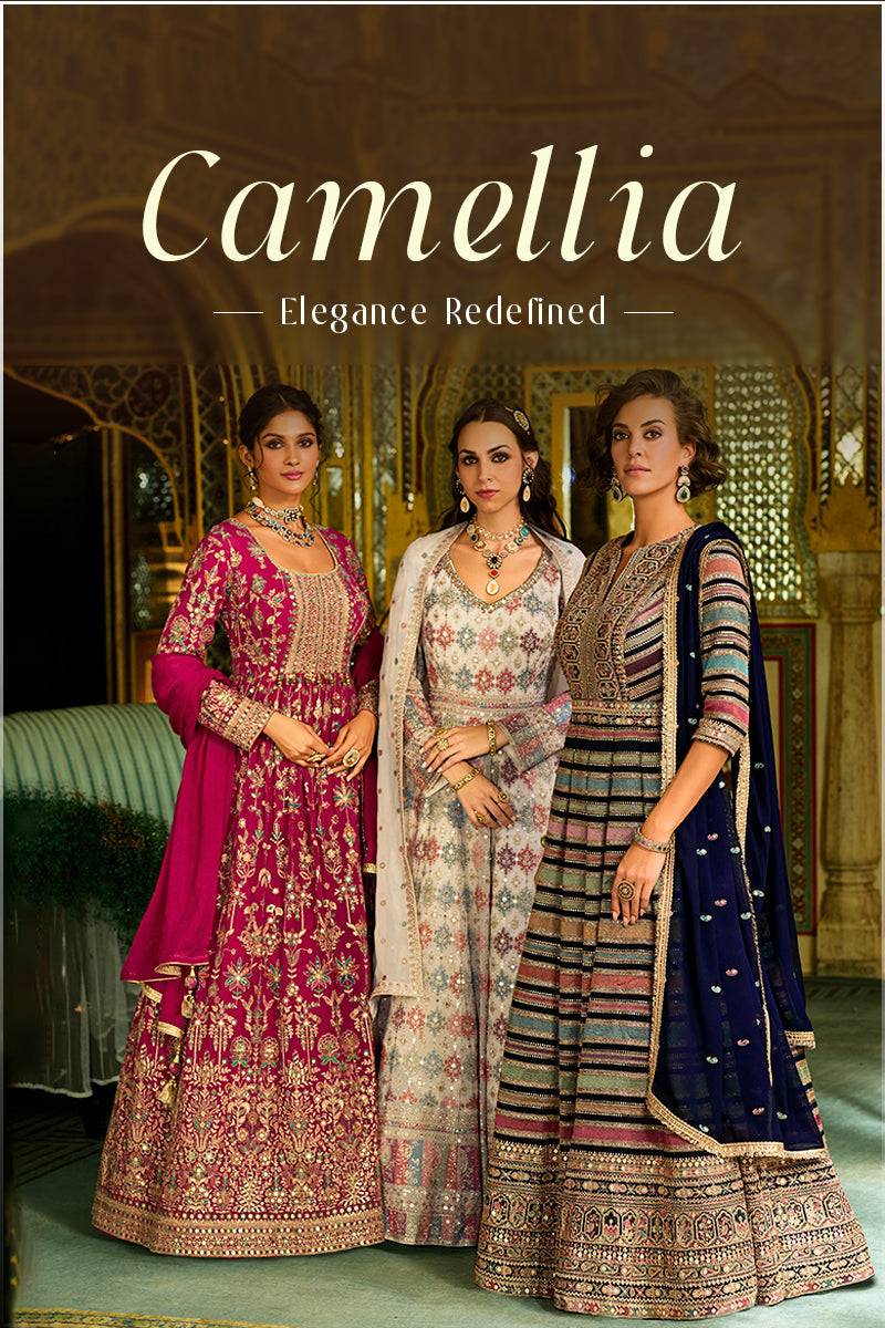 Camellia Readymade Georgette Gown With Hand Work Catalog