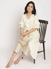 Off White Layered Kurta with Trousers-AHKUPN-COMBO-348-FF