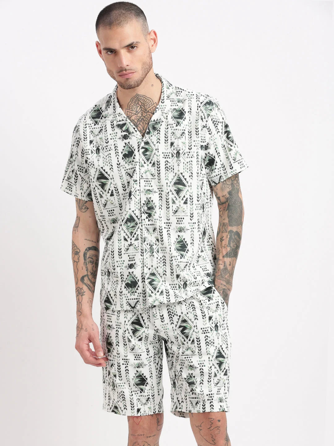 Geometric Print Co Ord Set - Mens Two Piece Sets | Showoff
