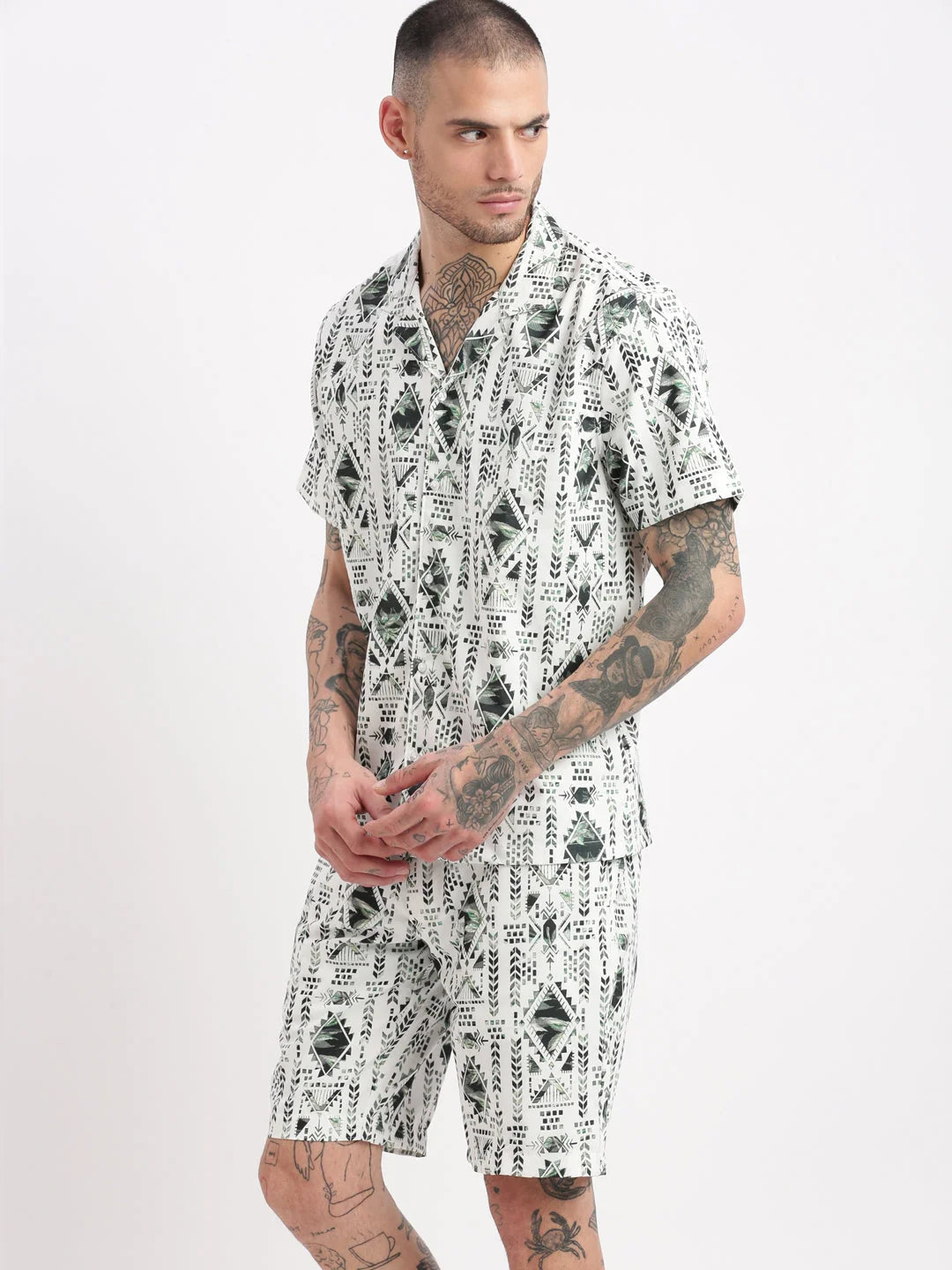 Geometric Print Co Ord Set - Mens Two Piece Sets | Showoff
