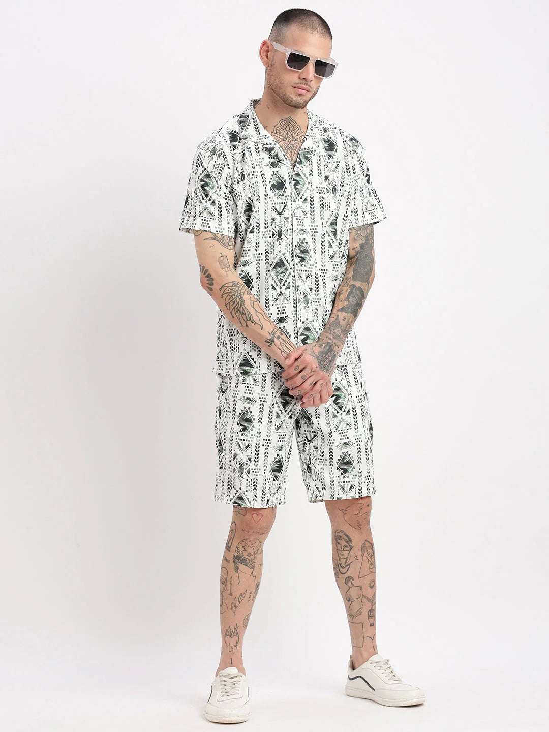 Geometric Print Co Ord Set - Mens Two Piece Sets | Showoff