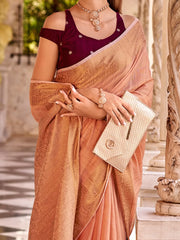 Women's Blend Teal Blue Woven Design Designer Saree With Blouse Piece-DRVRDX279C