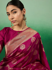Womens Fashion Ethnic Magenta Color Sarees-MLSHWSA1132MGT0ONE