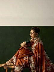Women's Dola  Rust Printed Designer Saree With Blouse Piece-DOLA183E