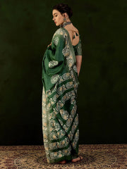 Women's Blend Magenta Printed Designer Saree With Blouse Piece-HOLAND27E