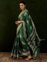 Women's Blend Magenta Printed Designer Saree With Blouse Piece-HOLAND27E
