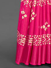 Women's Dola  Pink Printed Designer Saree With Blouse Piece-DOLALX01A
