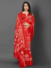 Women's Dola  Red Printed Designer Saree With Blouse Piece-DOLALX01E