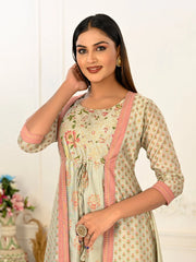 Pista Colour cotton hand print kurti with vibrant patterns-MLWSHKT8003PSG