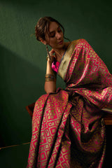 Womens Fashion Ethnic Pink Color Sarees-MLSHWSA1156PNK0ONE