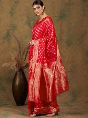 Womens Fashion Ethnic Red Color Sarees-MLSHWSA1191RED0ONE