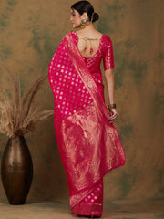 Womens Fashion Ethnic Pink Color Sarees-MLSHWSA1193PNK0ONE