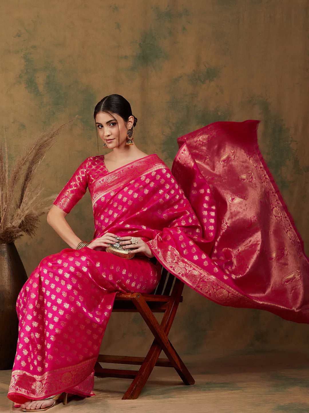 Womens Fashion Ethnic Pink Color Sarees-MLSHWSA1193PNK0ONE