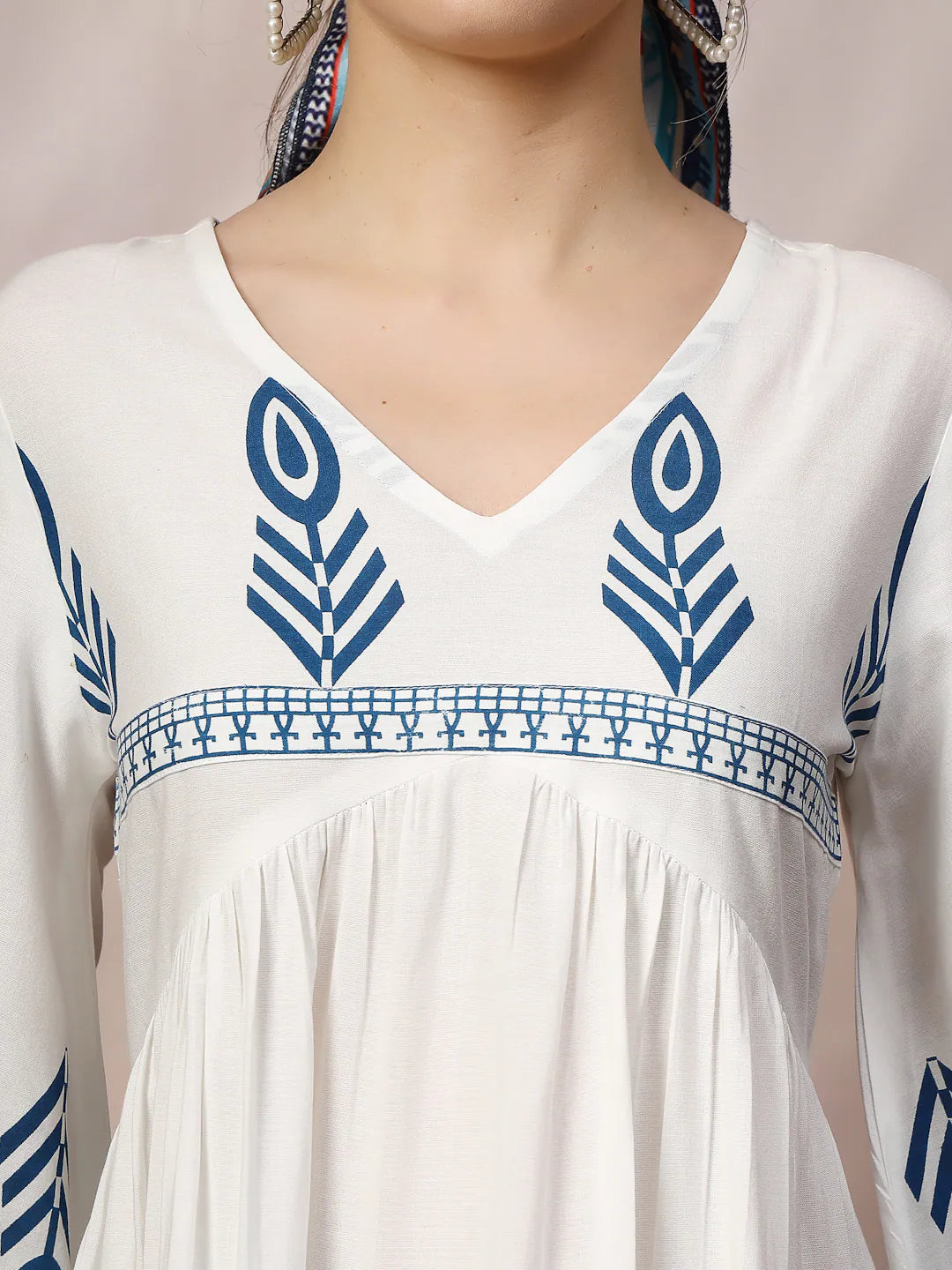 Printed Flared Dress - Women's Polyester Indian Dresses Online