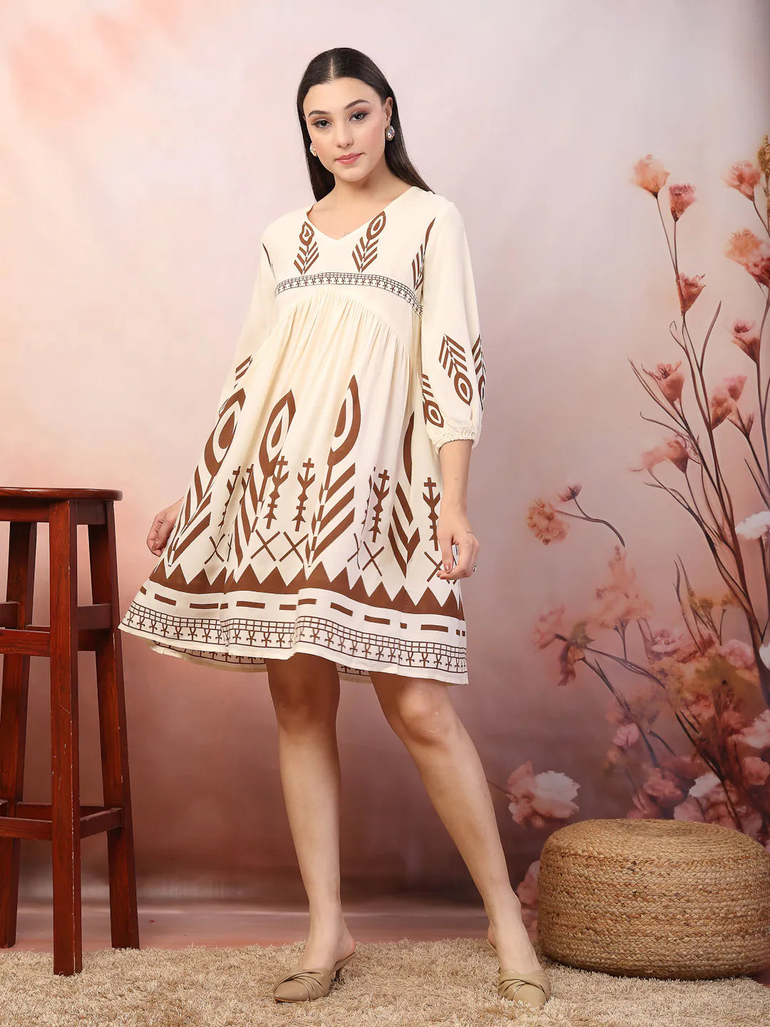 Printed Rayon Dress - Women's Indian Dresses Online