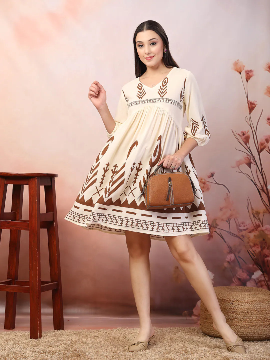 Printed Rayon Dress - Women's Indian Dresses Online