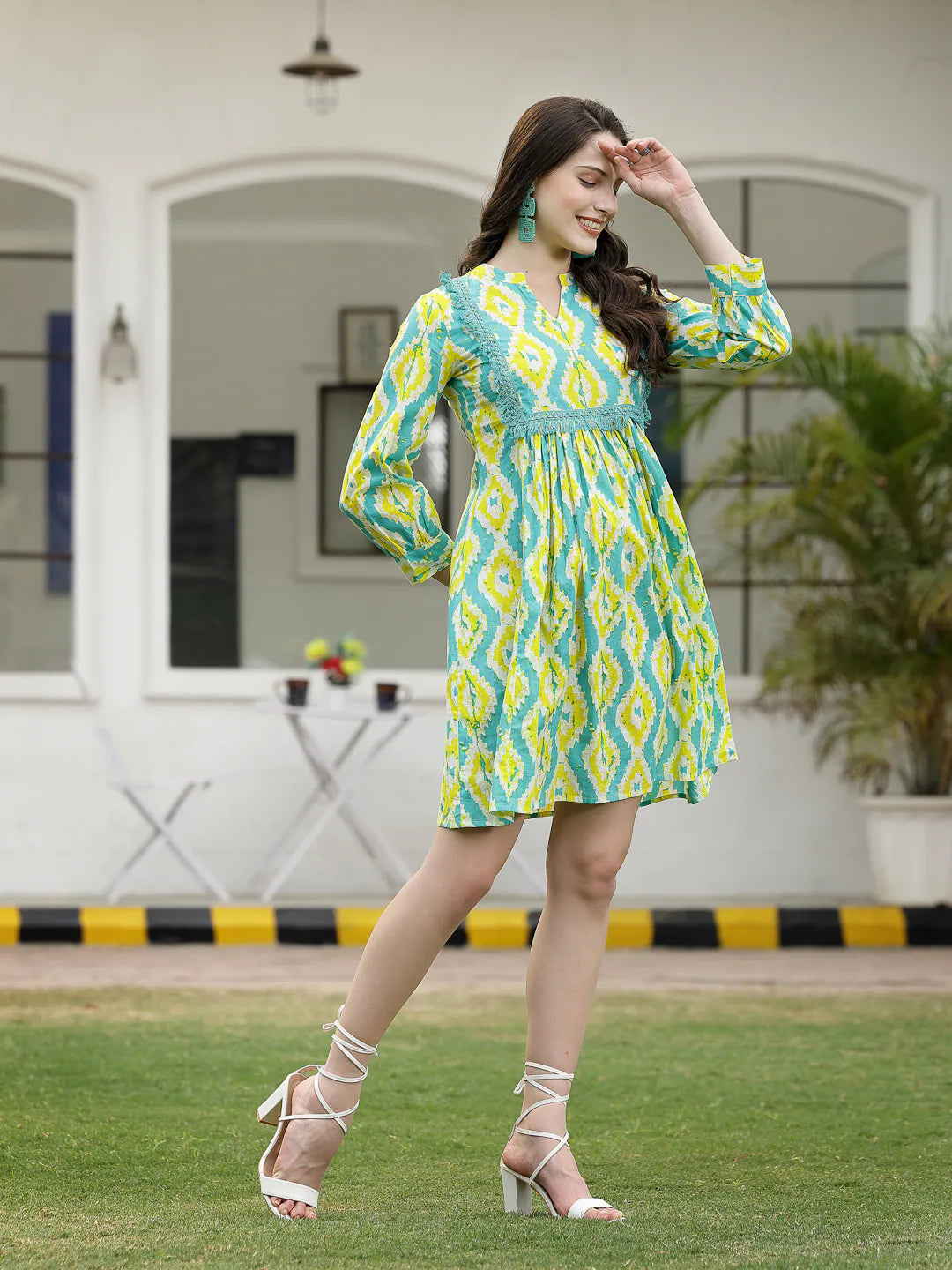 Tropical Cotton A-Line Dress Tropical Cotton A-Line Dress