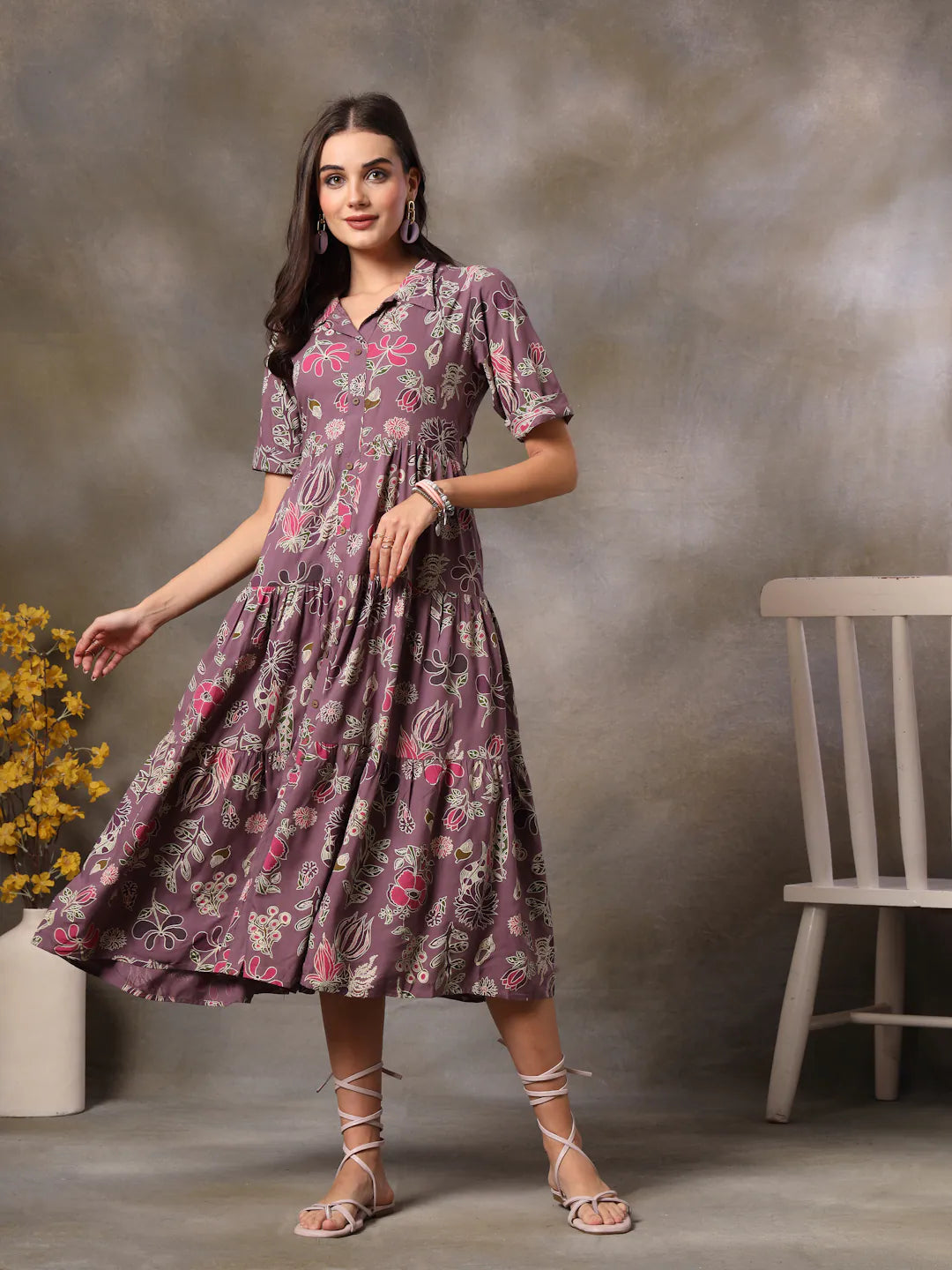 Womens Dresses Layered Dresses Online Purple Tropical Tiered Dress Women's Indian Dresses Online Womens Dresses Layered Dresses Online Purple Tropical Tiered Dress Women's Indian Dresses Online