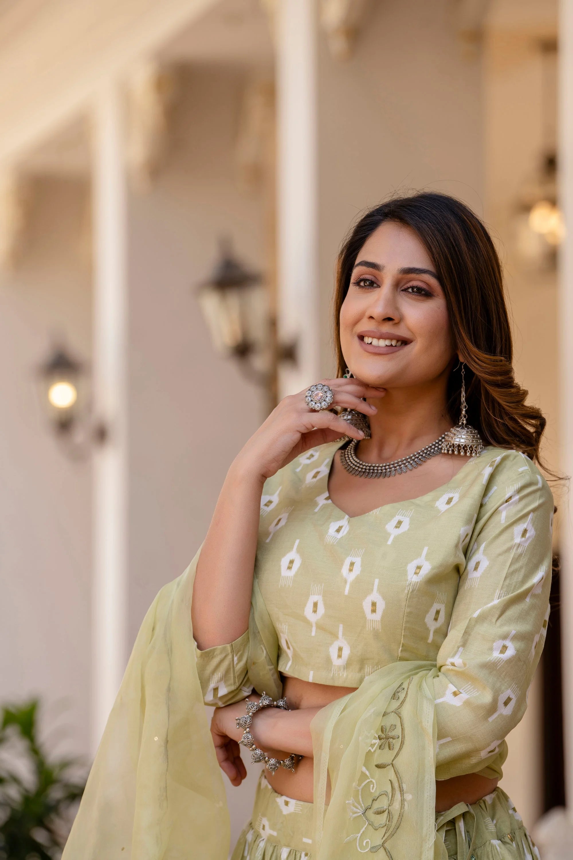 Women's Lehenga Choli: Chanderi Printed Silk Wedding Lehenga