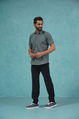 Striped Casual Shirt-SF-899Grey