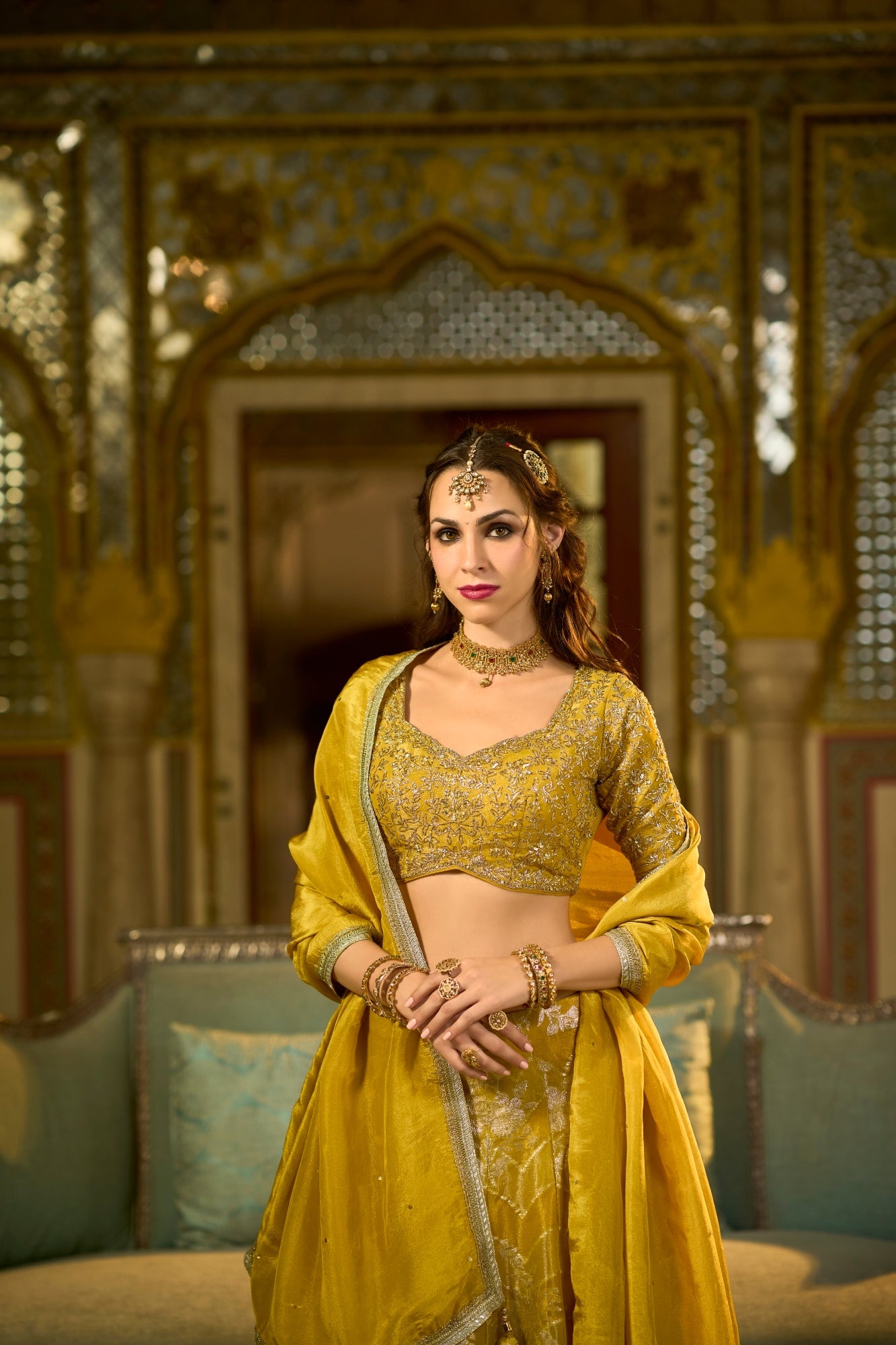Silk Blend Embroidered Flared Lehenga Choli - Pack of 3 Designs | Desi