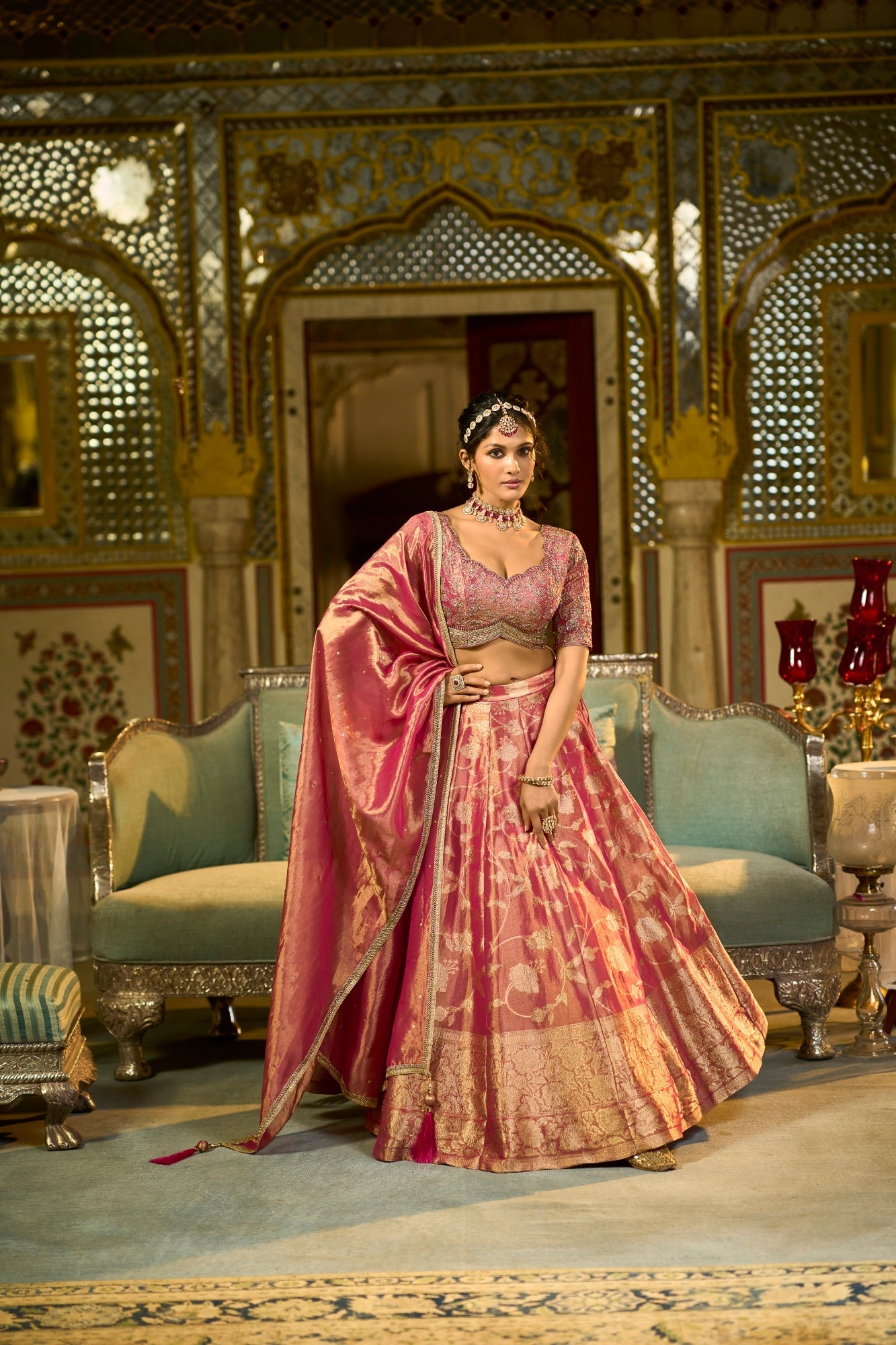 Silk Blend Embroidered Flared Lehenga Choli - Pack of 3 Designs | Desi