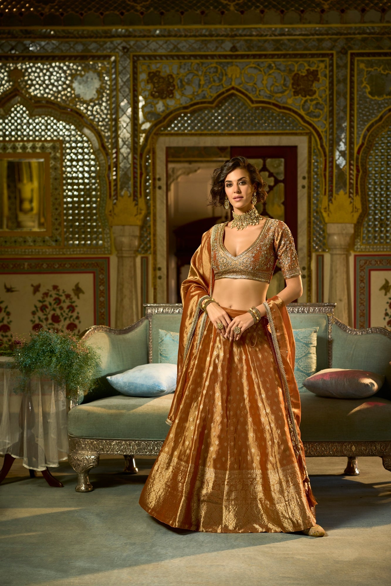 Silk Blend Embroidered Flared Lehenga Choli - Pack of 3 Designs | Desi