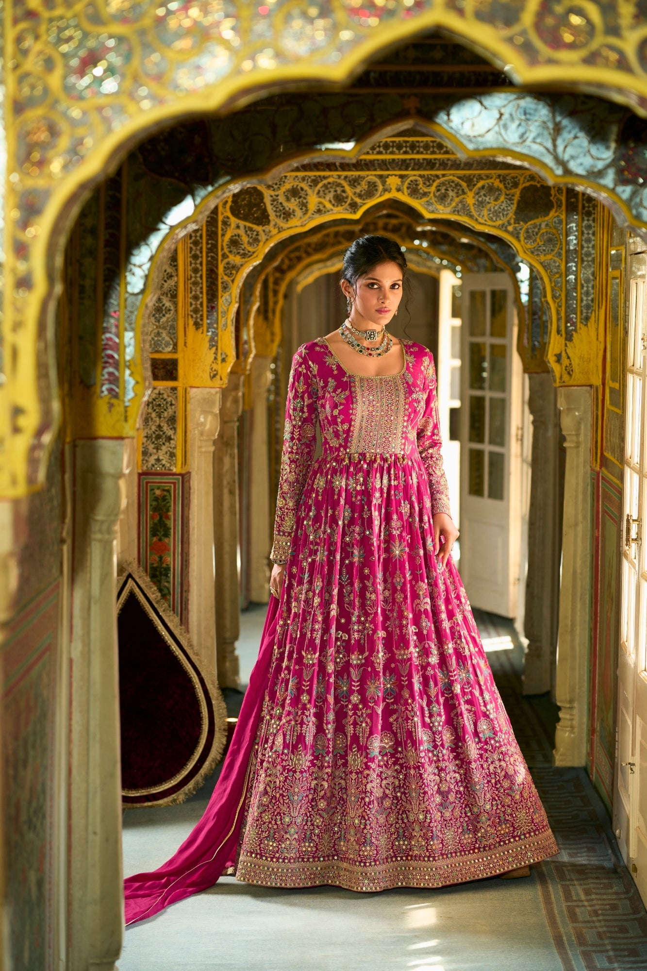 Camellia Readymade Georgette Gown With Hand Work Catalog