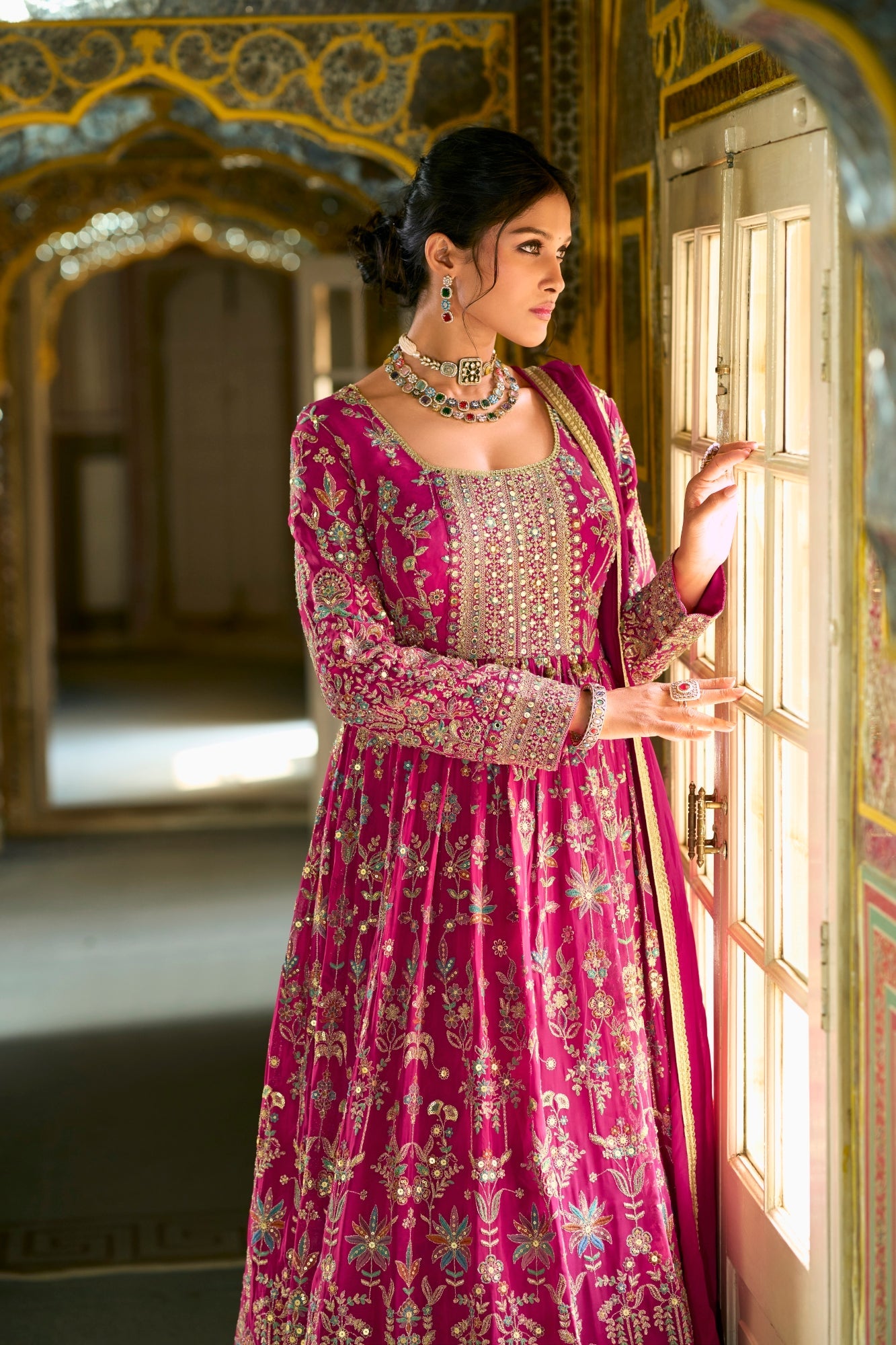 Camellia Readymade Georgette Gown With Hand Work Catalog