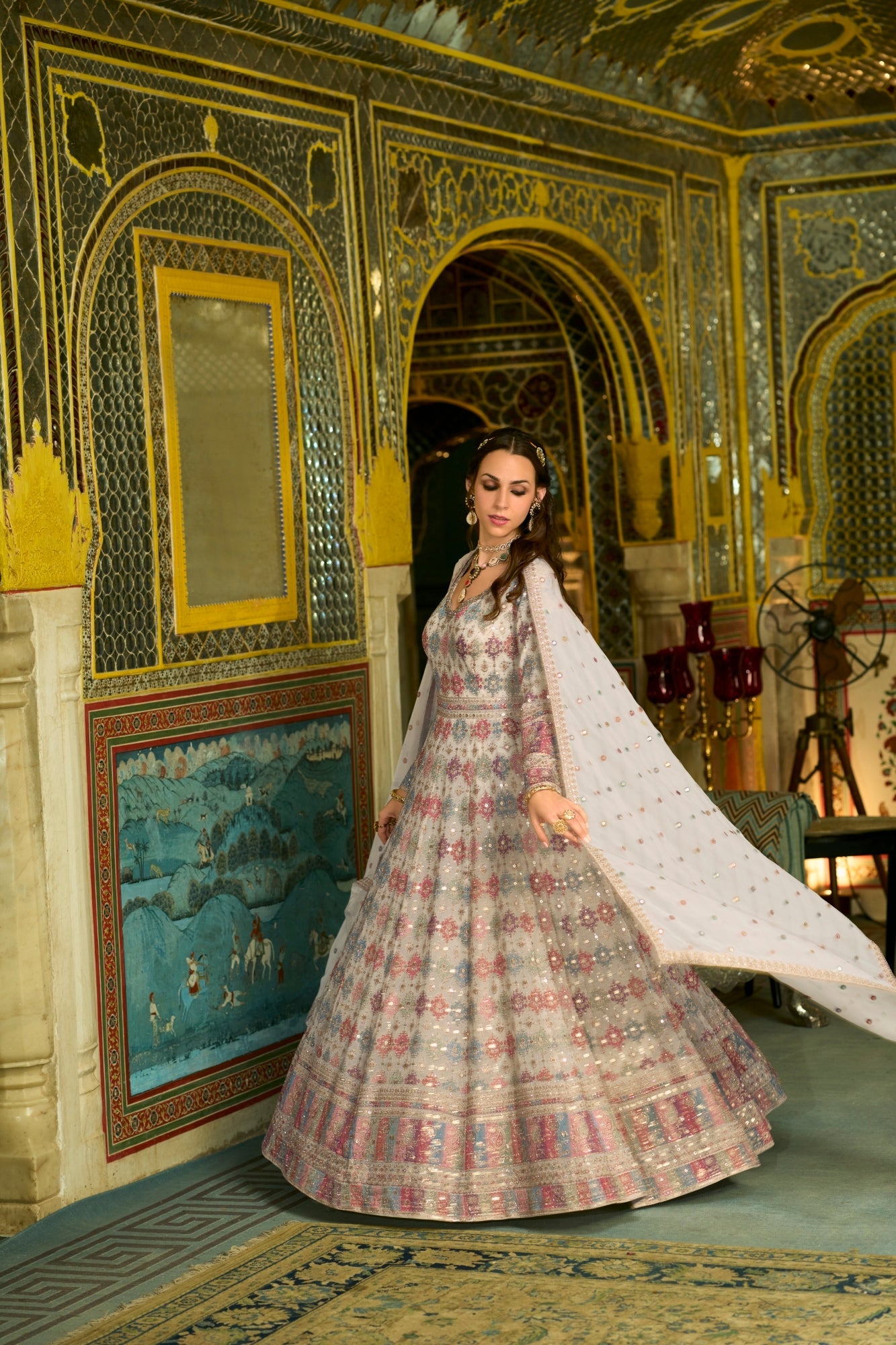 Camellia Readymade Georgette Gown With Hand Work Catalog