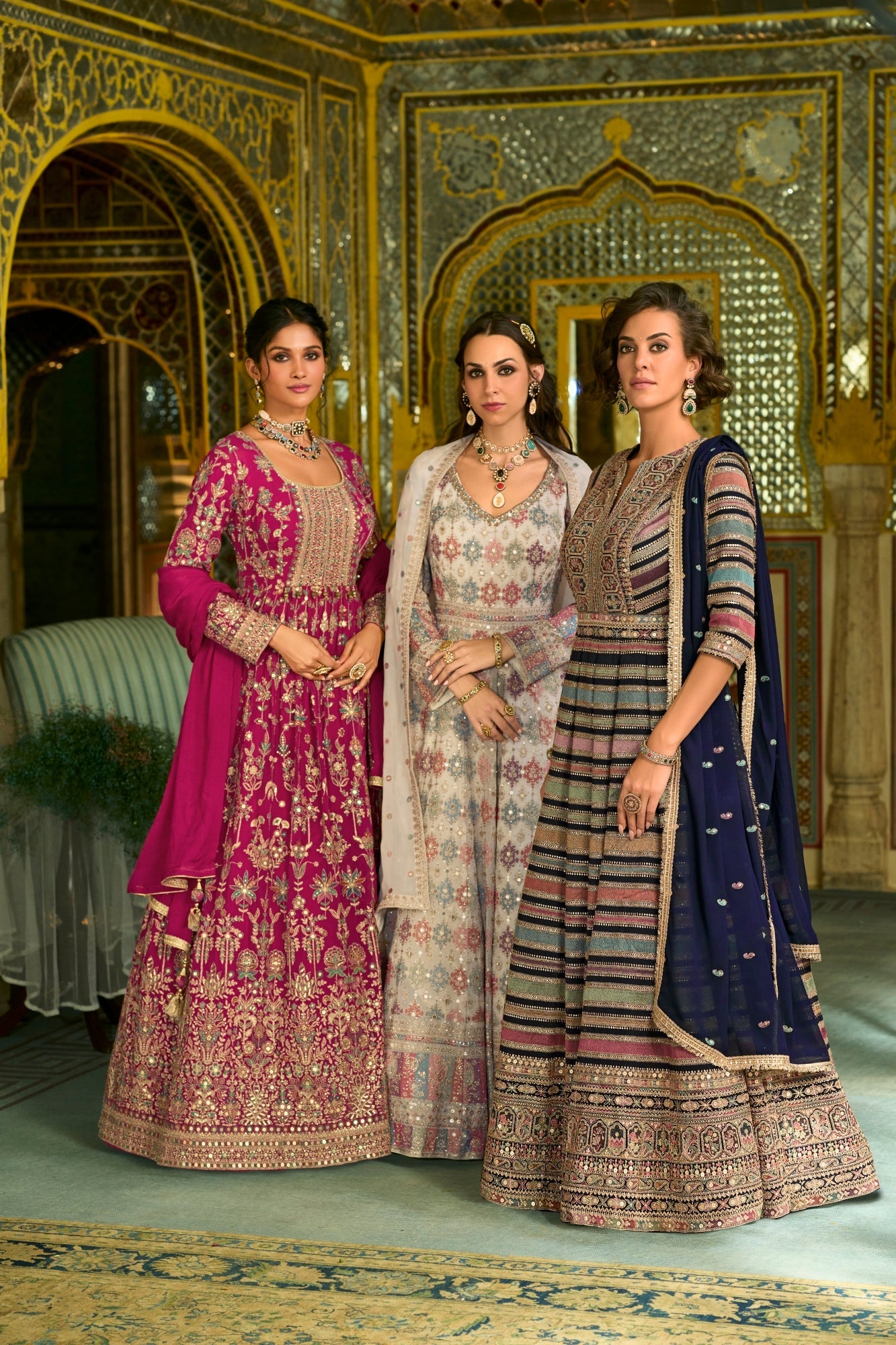 Camellia Readymade Georgette Gown With Hand Work Catalog