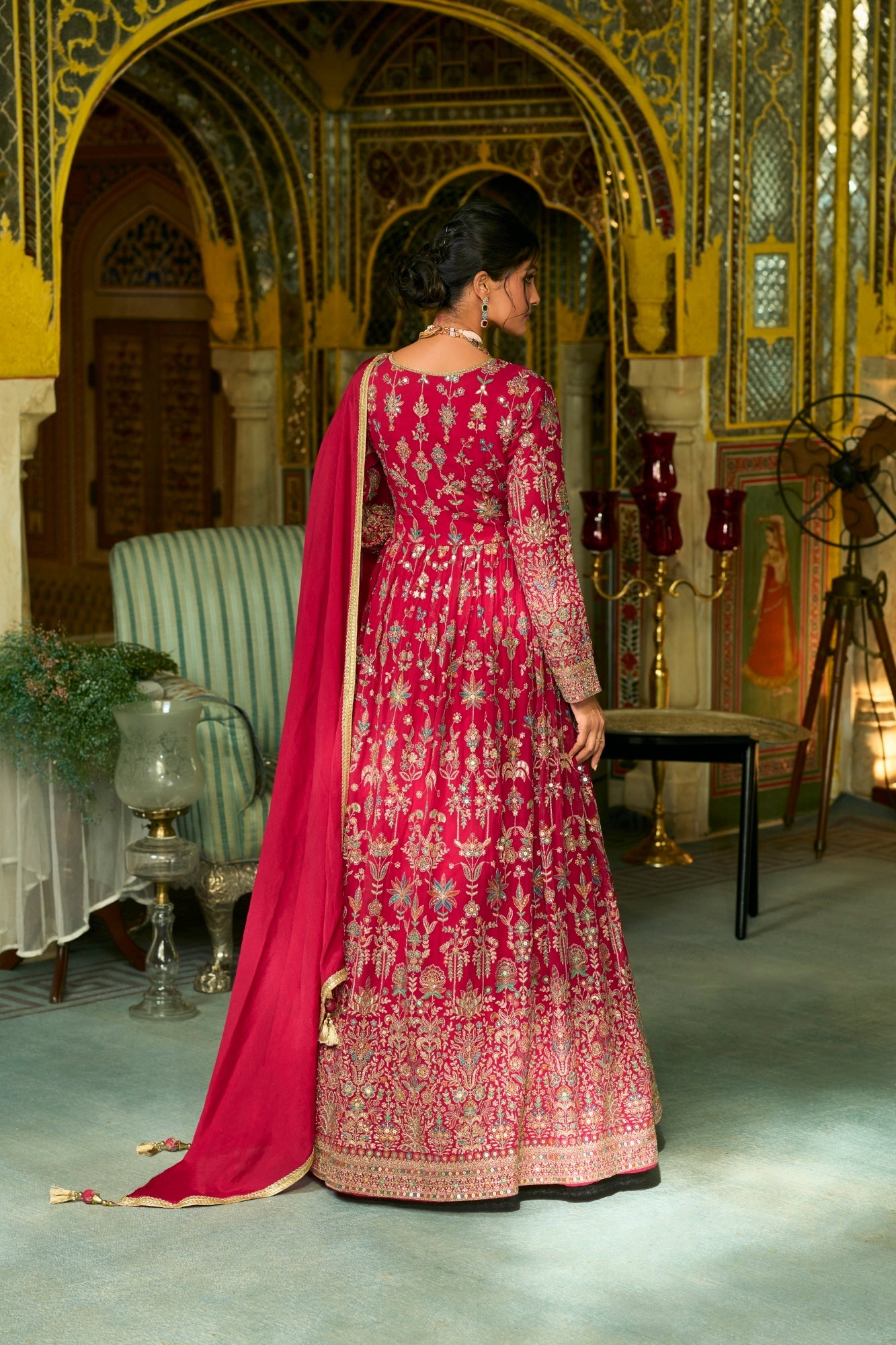 Camellia Readymade Georgette Gown With Hand Work Catalog