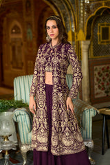 Tulua Readymade Georgette Sharara Set With Shrug