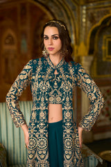 Tulua Readymade Georgette Sharara Set With Shrug