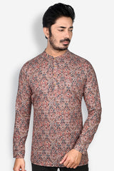 Cotton Short Kurta for Men - Multicolor | SKRB12510O